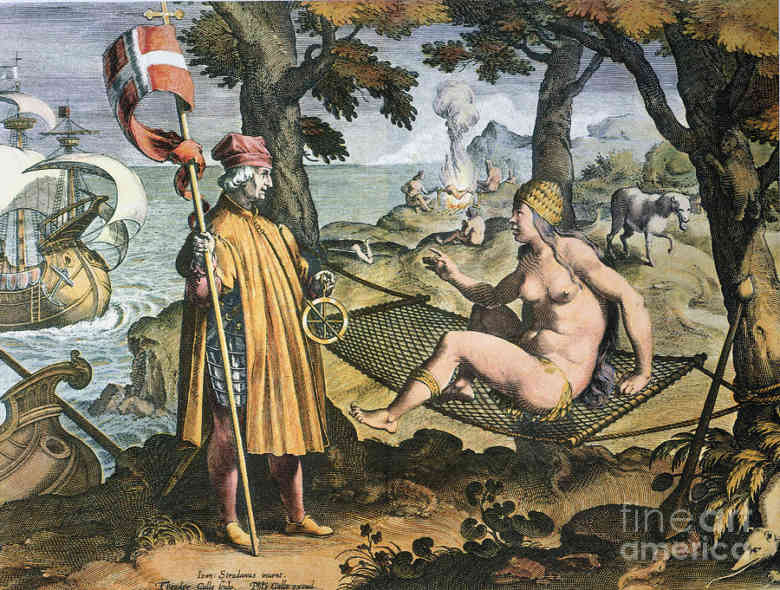 Amerigo Vespucci sbarco in America dipinto da Granger