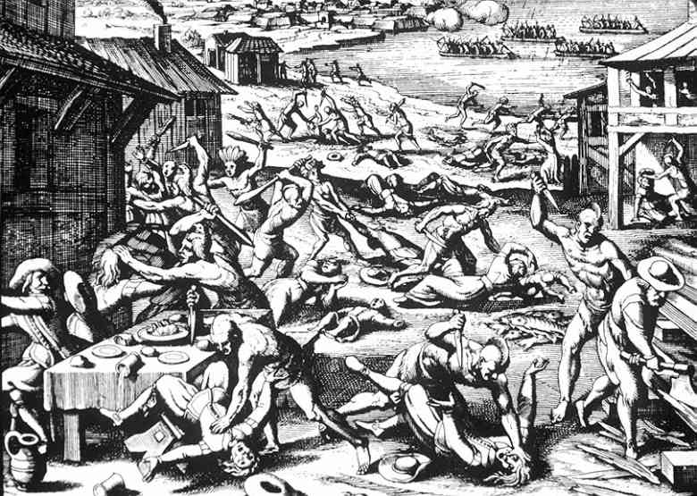 Balboa Massacro di indigeni Stampa 1622